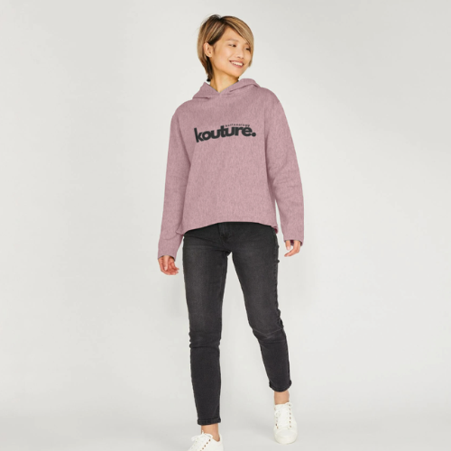 Womens Recycled Organic Cotton Kottonology Relaxed-Fit Hoodie in Sunset Pink
