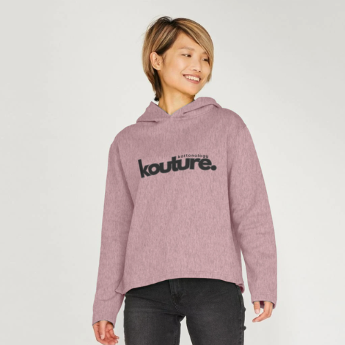 Womens Recycled Organic Cotton Kottonology Relaxed-Fit Hoodie in Sunset Pink