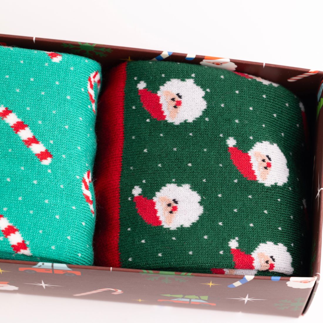 Motif Christmas Drawer Box - 4 Pairs of Bamboo Socks (His)