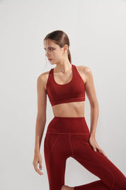 AirRise Criss Cross Back Sports Bra - Wine Red