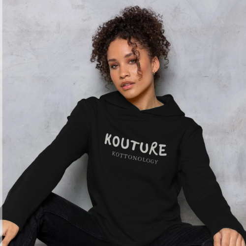 Womens Recycled Organic Cotton Kottonology Relaxed-Fit Hoodie in Black