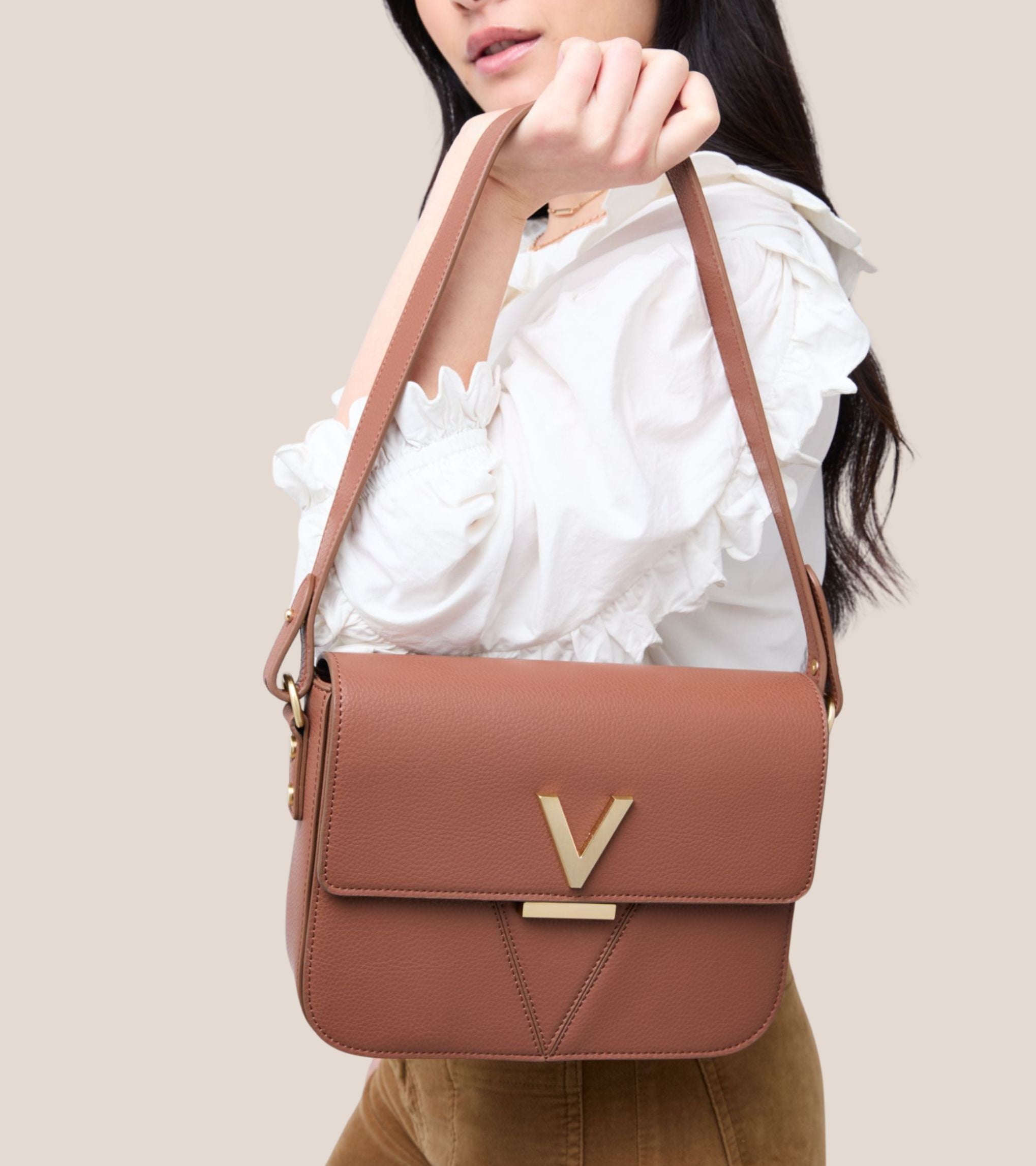 Margot Vegan Bio-Based Bamboo Leather Crossbody in Brown