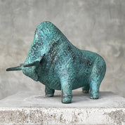 Patinated Charging American Bison
