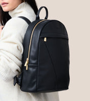 Laurie Vegan Bio-Based Bamboo Leather Backpack in Black