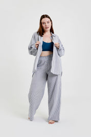 Chicory striped woven-cotton pyjama trousers - Pinstripe Charcoal