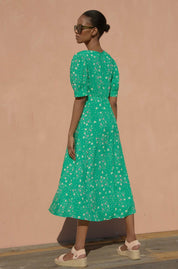 Anne EcoVero™ Dress | Ditsy Patchwork Bright Green
