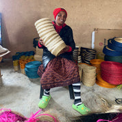 White Trim Lutindzi Grass Bread Basket