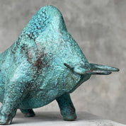 Patinated Charging American Bison