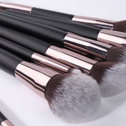 Vegan Makeup Brush Set- Sophistication. Sustainable Wood and Rose Gold