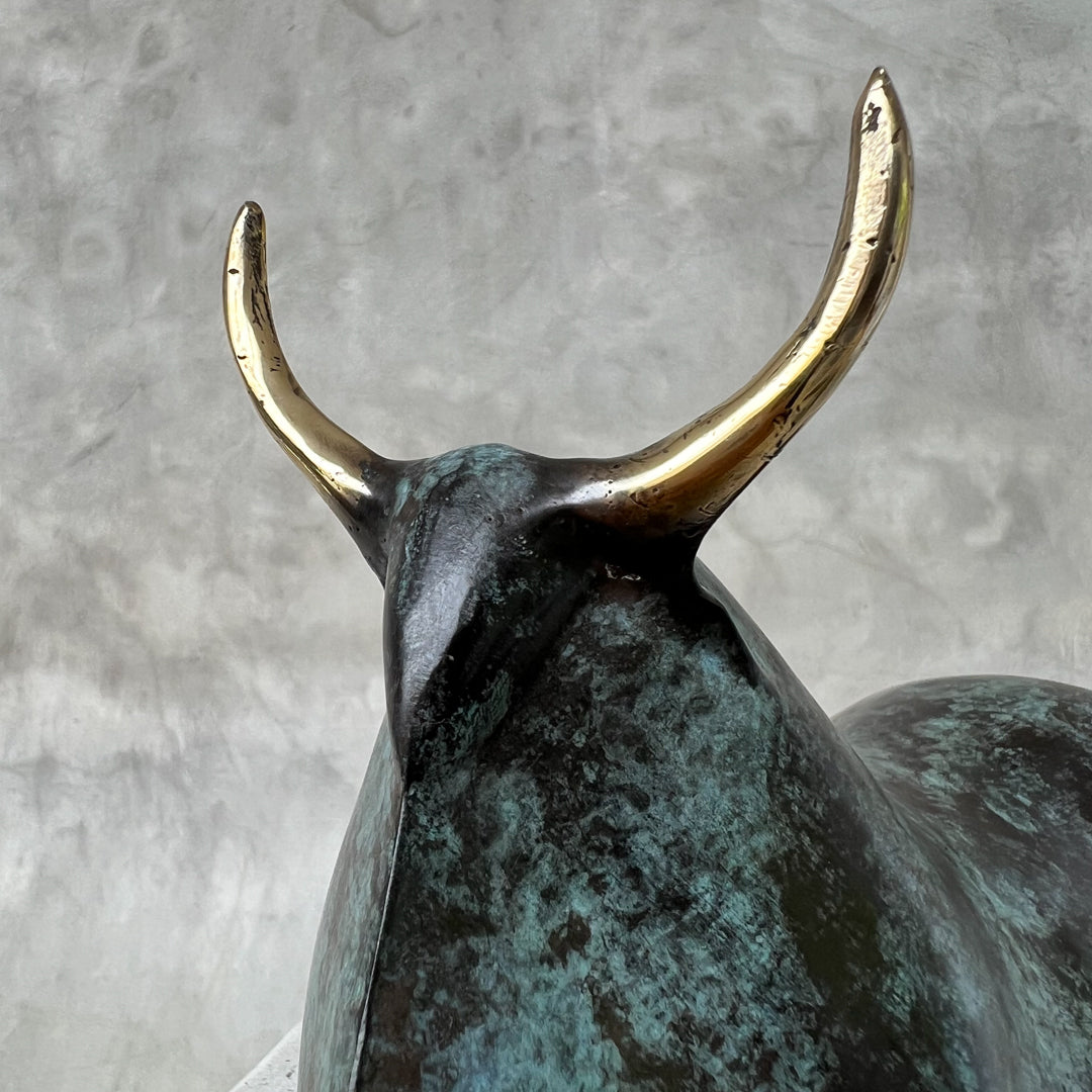 Patinated Heavy Bronze Bull