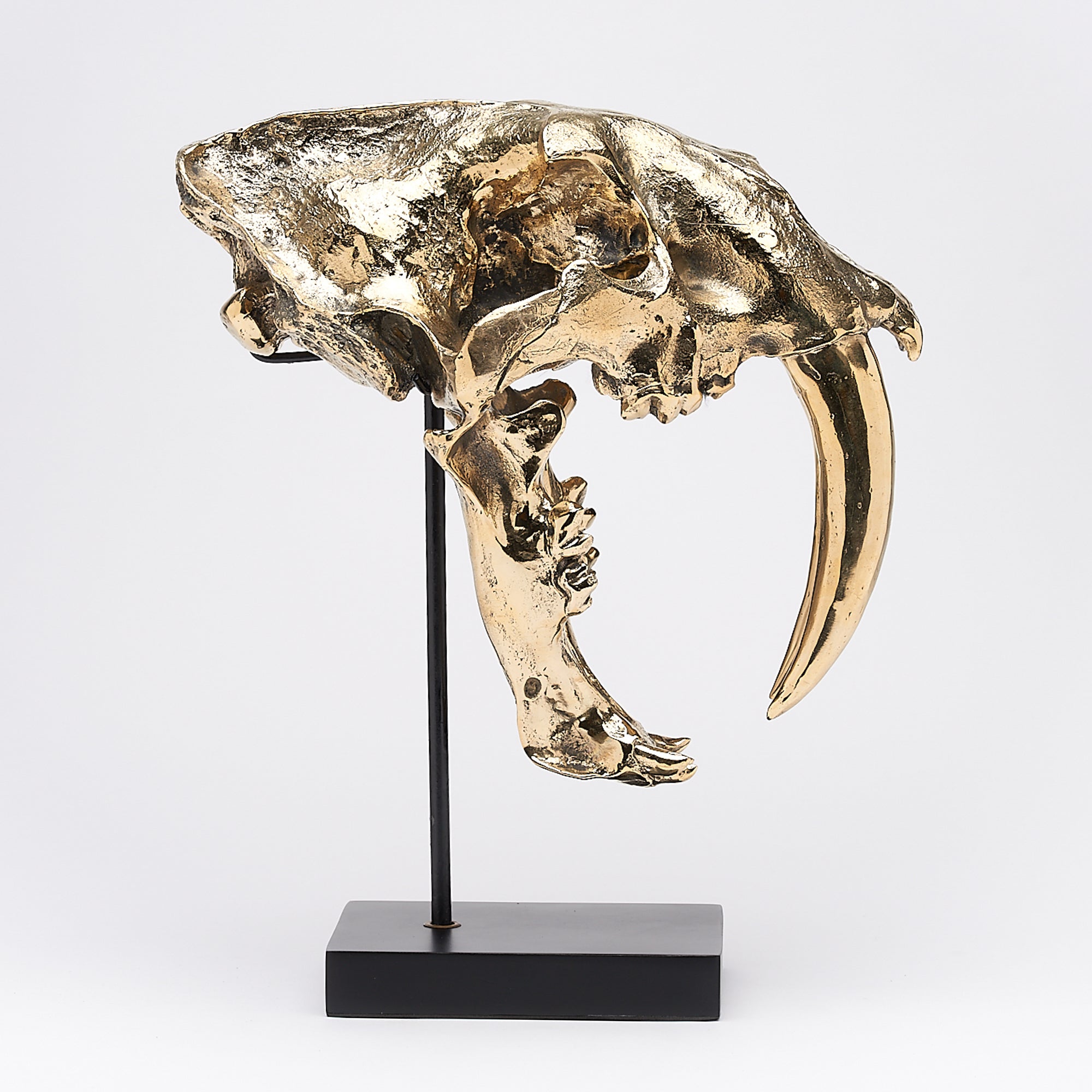 Polished Bronze Rustic Sabertooth Tiger