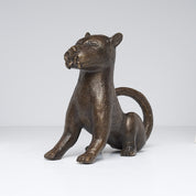Bronze Sitting Benin Leopard