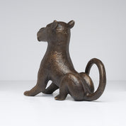 Bronze Sitting Benin Leopard