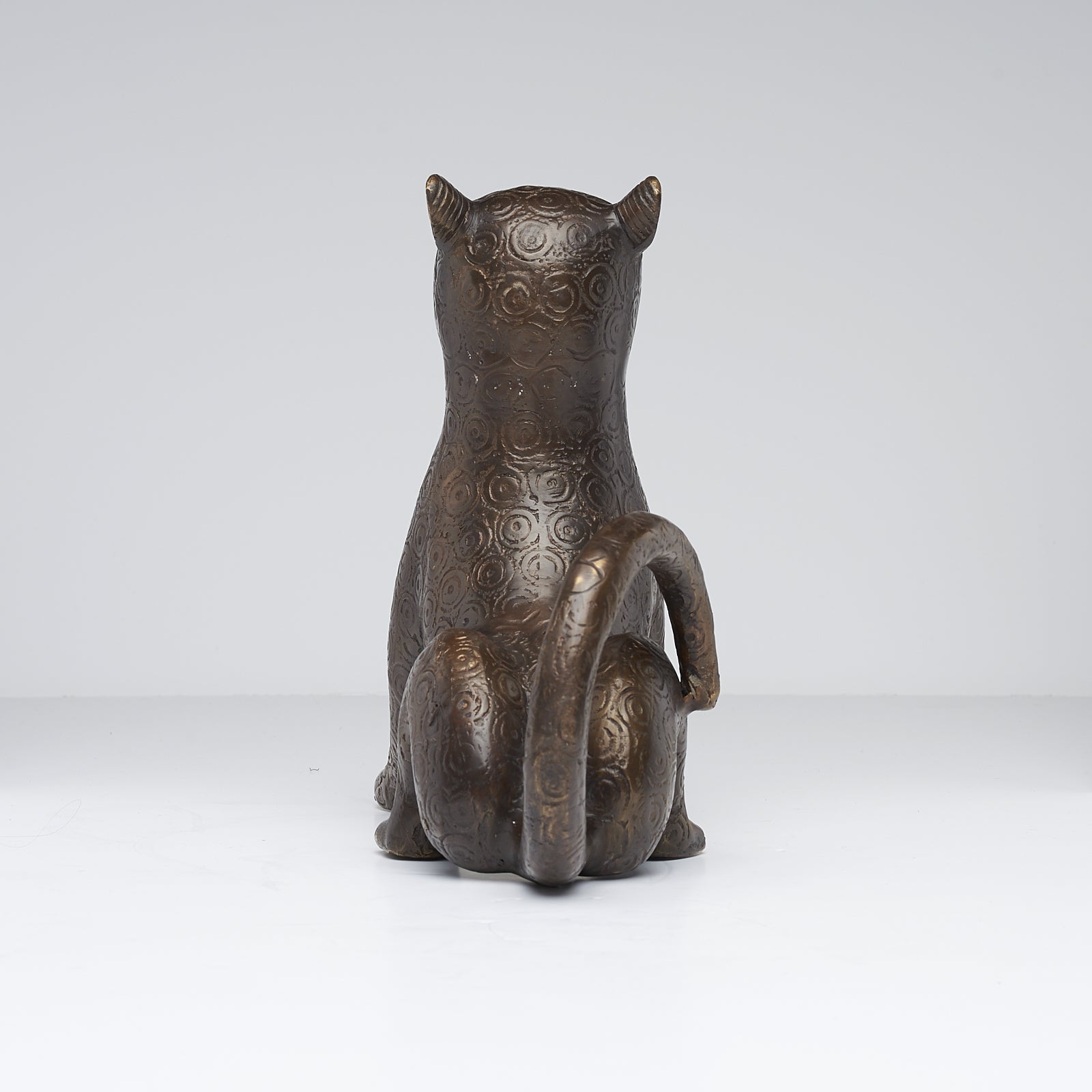 Bronze Sitting Benin Leopard