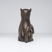Bronze Sitting Benin Leopard