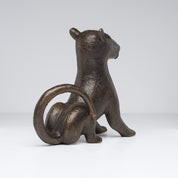 Bronze Sitting Benin Leopard
