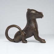 Bronze Sitting Benin Leopard