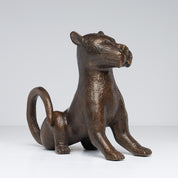 Bronze Sitting Benin Leopard