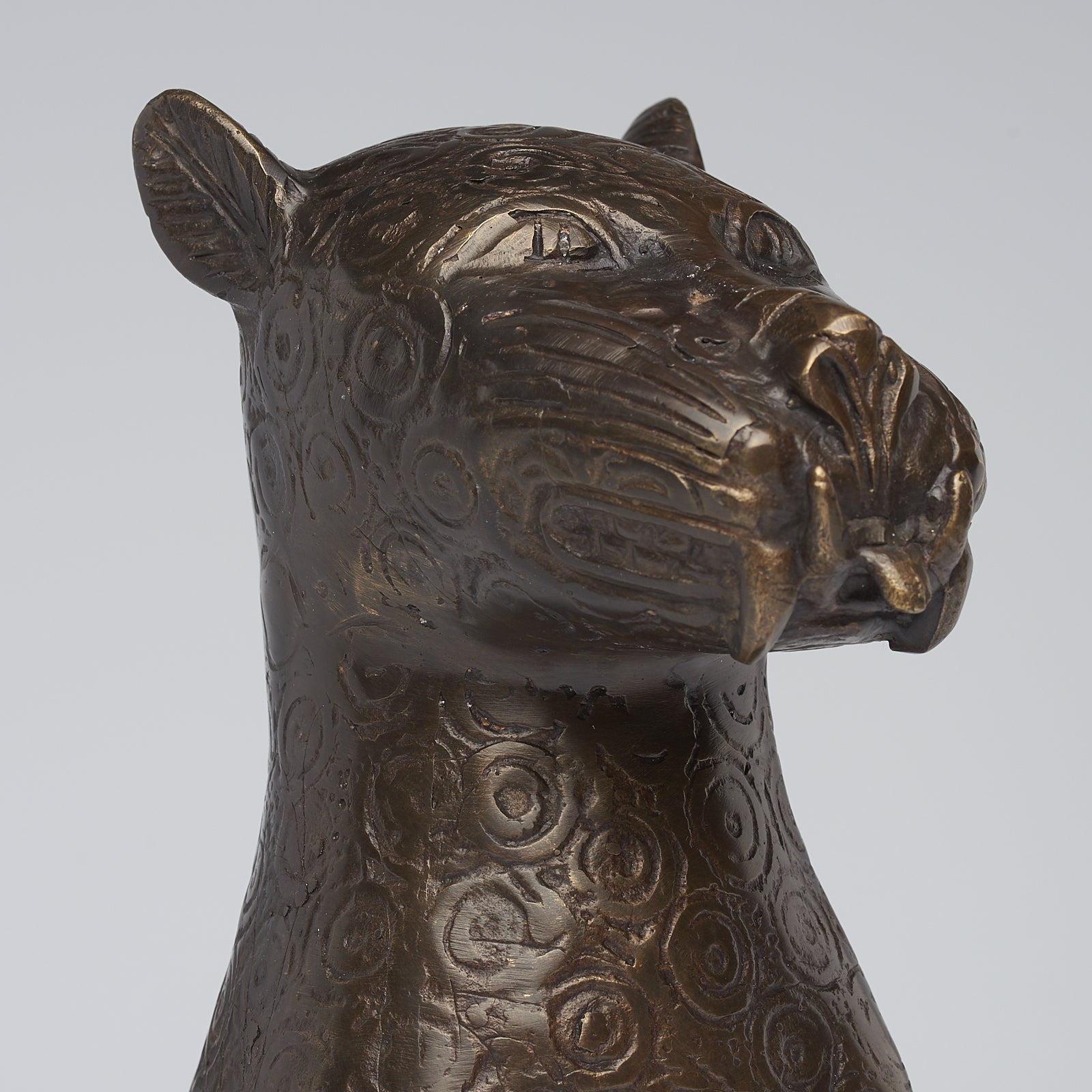 Bronze Sitting Benin Leopard