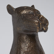 Bronze Sitting Benin Leopard