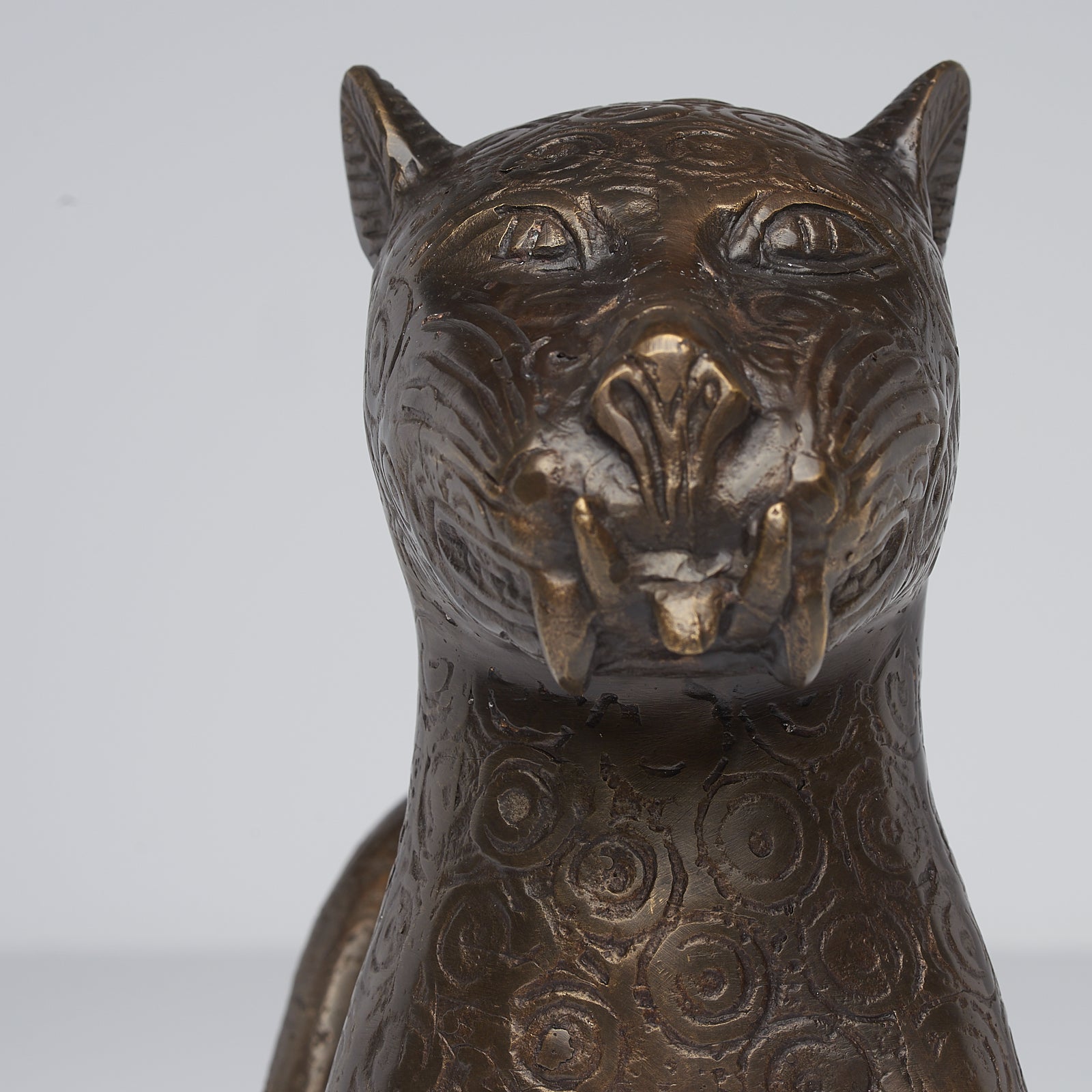 Bronze Sitting Benin Leopard