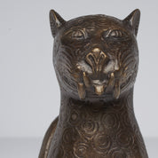 Bronze Sitting Benin Leopard