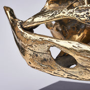 Medium Saltwater Crocodile Skull in Polished Bronze