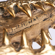 Medium Saltwater Crocodile Skull in Polished Bronze