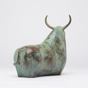 Large Patinated Heavy Bronze Bull