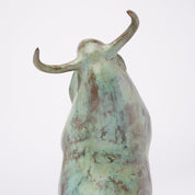 Large Patinated Heavy Bronze Bull