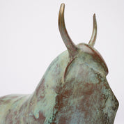 Large Patinated Heavy Bronze Bull