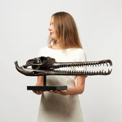 Extra Large Bronze Gharial Skull