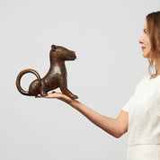 Bronze Sitting Benin Leopard