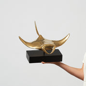 Manta Ray in Polished Bronze, Large