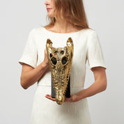 Medium Saltwater Crocodile Skull in Polished Bronze
