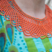 Beaded Collar Necklace - Coral