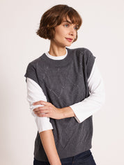 Diamond Knit Tank Top Charcoal