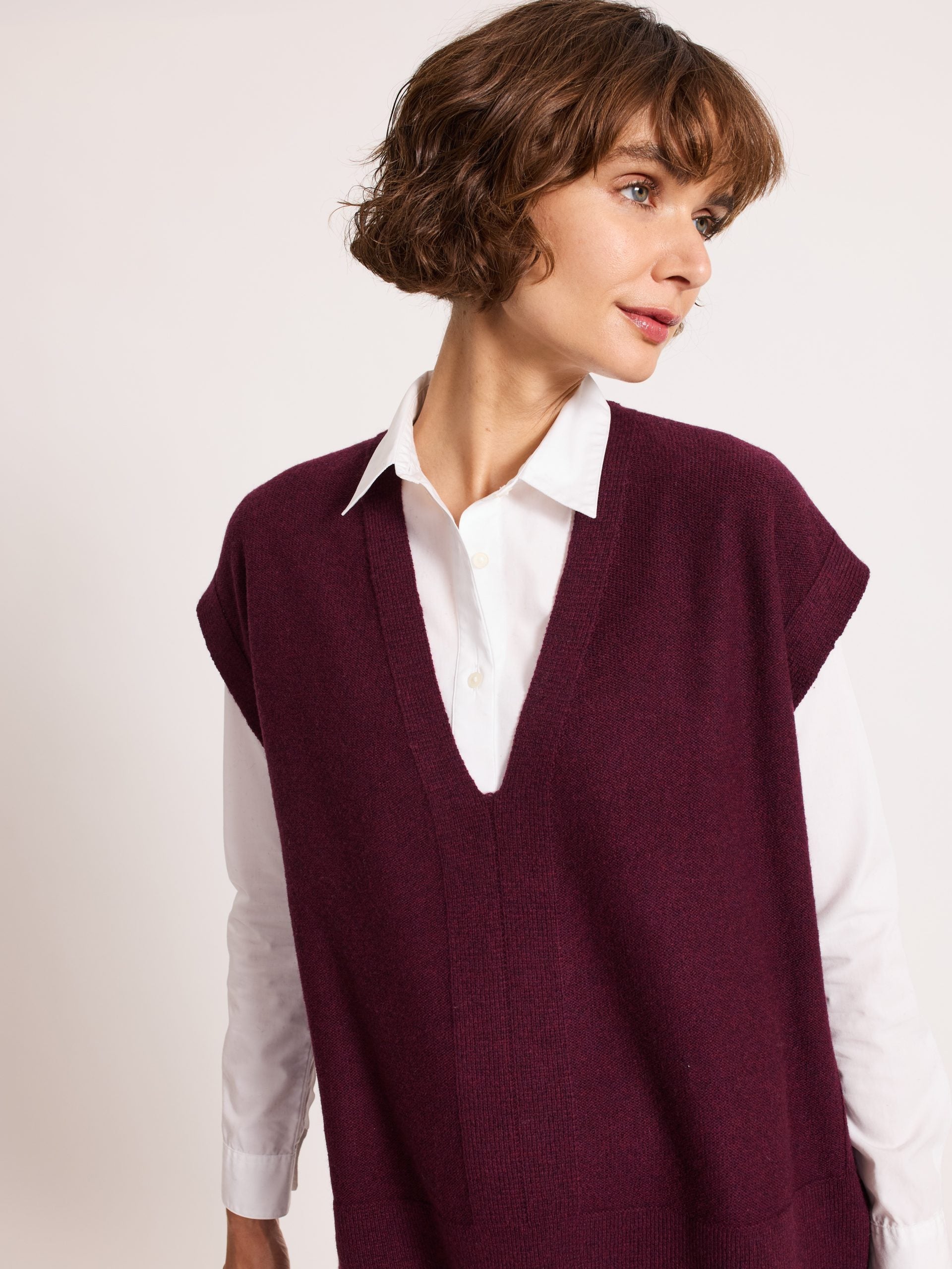 Boxy Wool Slipover Black