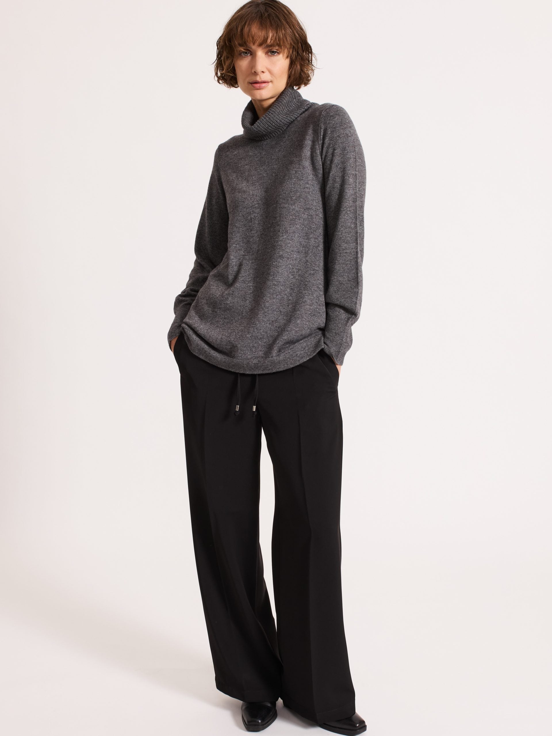 Longline Rollneck Gunmetal