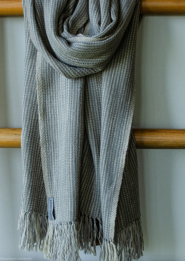 100% FINE WOOL STOLE -DYED WITH TEA AND HARADA