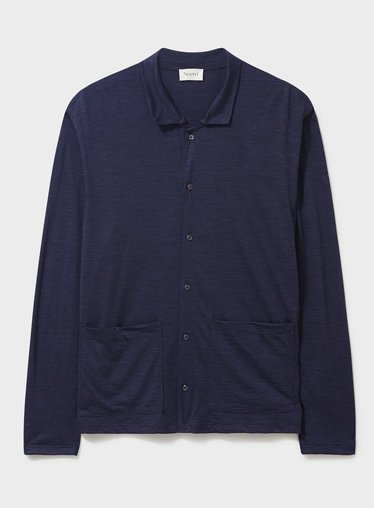 ZQ Merino Wool Jersey Navy Stripe Cardigan