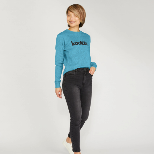 Womens Kottonology Kouture Sweatshirt – Recycled & 100% Organic Cotton, Ocean Blue