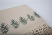 Cashmere Feel Luxury Scarf Handprinted With Pine Cones