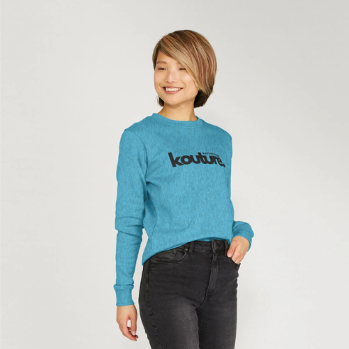 Womens Kottonology Kouture Sweatshirt – Recycled & 100% Organic Cotton, Ocean Blue
