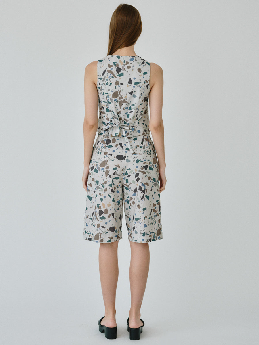 Daphne Waistcoat Top in Terrazzo