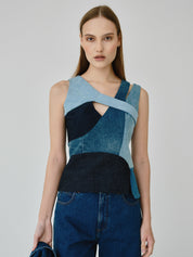 Stella Upcycled Asymmetrical Denim Top