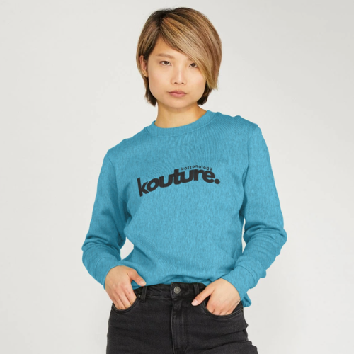 Womens Kottonology Kouture Sweatshirt – Recycled & 100% Organic Cotton, Ocean Blue