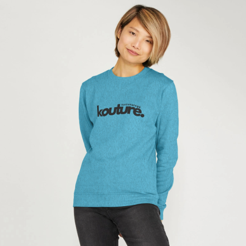 Womens Kottonology Kouture Sweatshirt – Recycled & 100% Organic Cotton, Ocean Blue