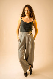 Teal Cowl Camisole Top