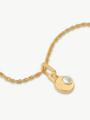 CRESSIDA MOON MINI NECKLACE 22" CHAIN <Br> 18k Gold Plated - White Mother of Pearl